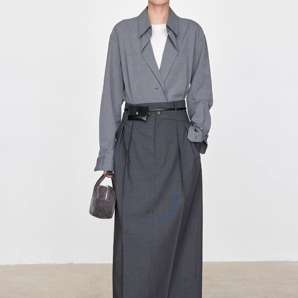 CHICJOC ultra-high-density thick SUPIMA cottondeep V-neck paper-cutting shirt 38 - Picture 3 of 9